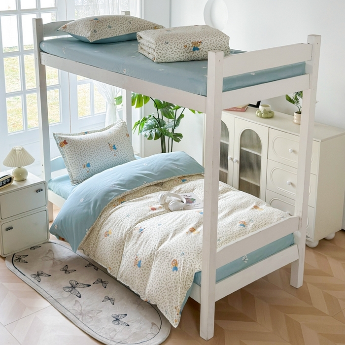 简冠 开学季2026新款植物羊绒学生宿舍上下铺学生三件套四件套 快乐舞步