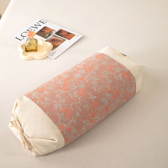 91家纺网 家纺一手货源 找家纺 枕之坊 2026新款棉麻国风荞麦枕 国风棉麻蓝色