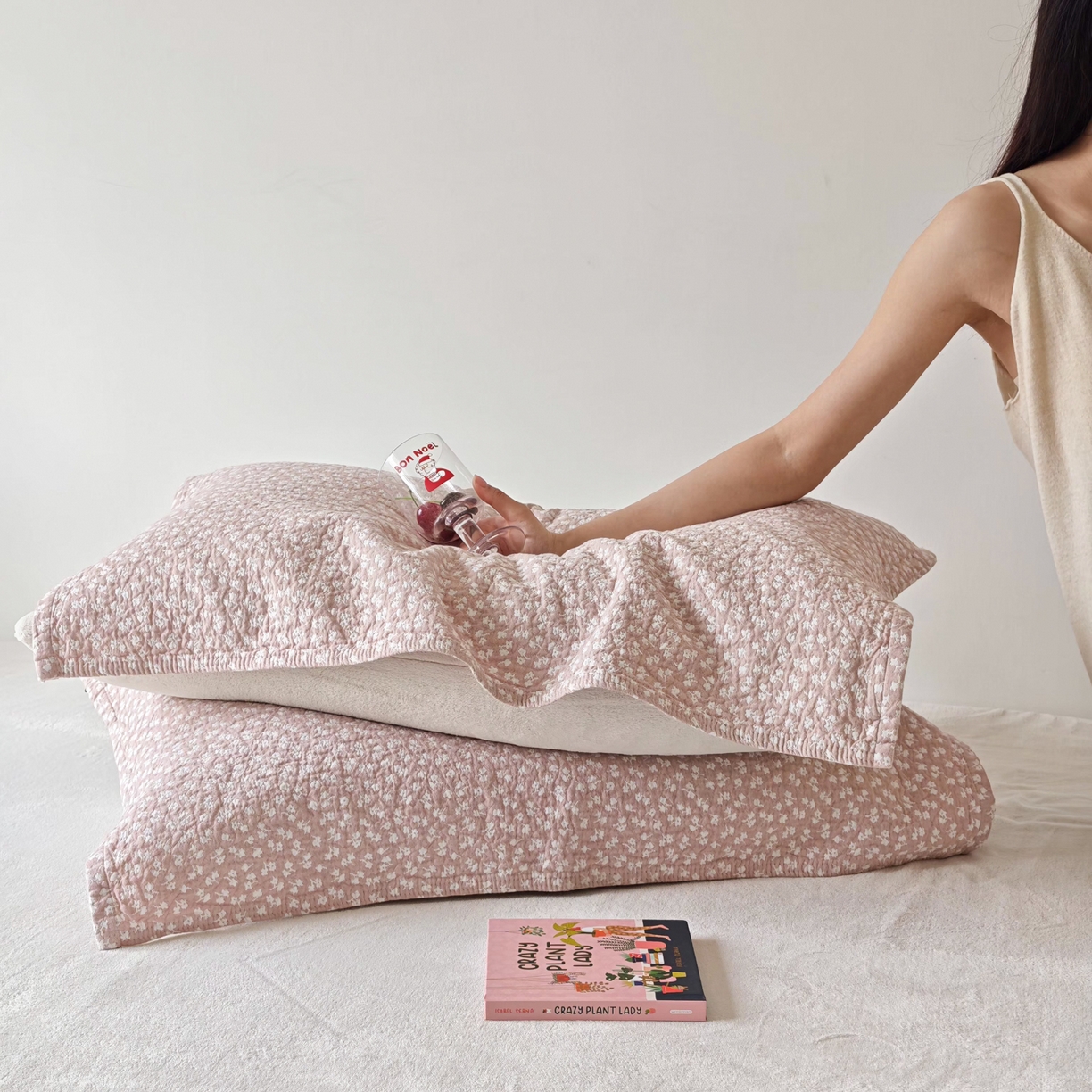 91家纺网 家纺一手货源 找家纺 沐瑟家纺 2026新款卡通小清新枕巾 枫叶 粉色