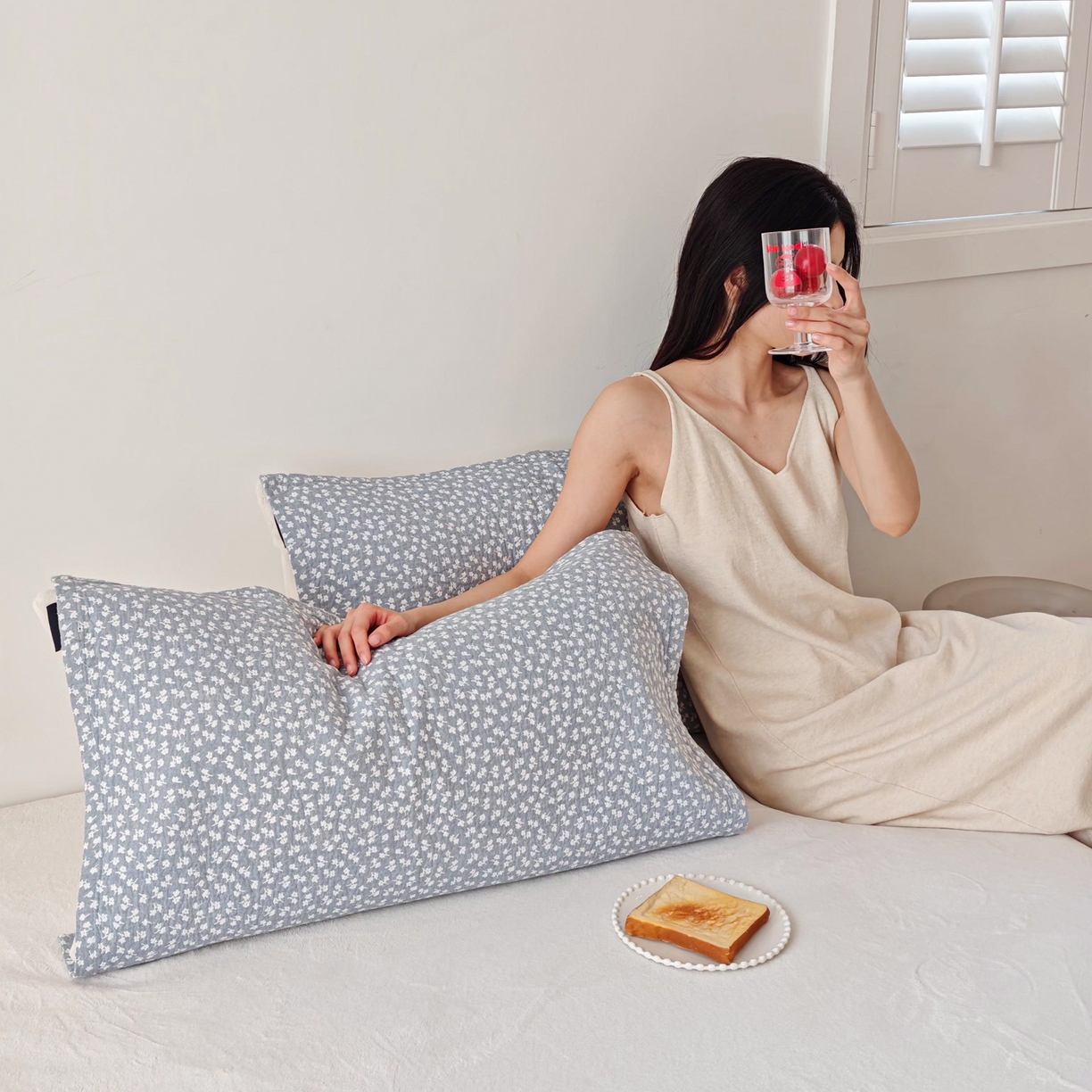 91家纺网 家纺一手货源 找家纺 沐瑟家纺 2026新款卡通小清新枕巾 枫叶 蓝色