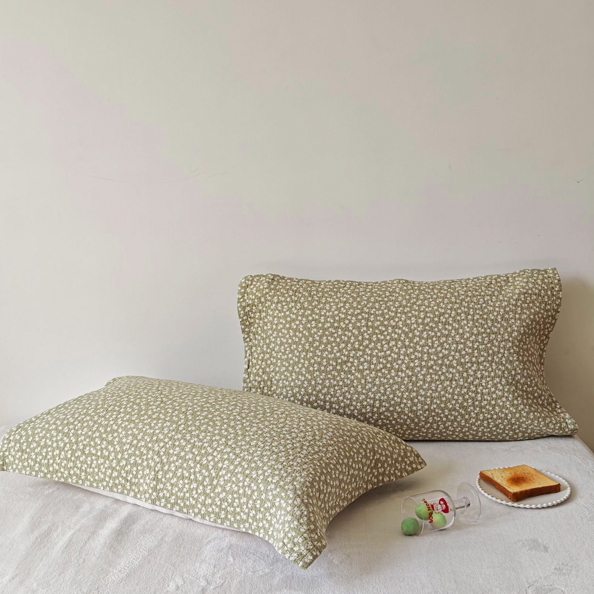 91家纺网 家纺一手货源 找家纺 沐瑟家纺 2026新款卡通小清新枕巾 枫叶 绿色