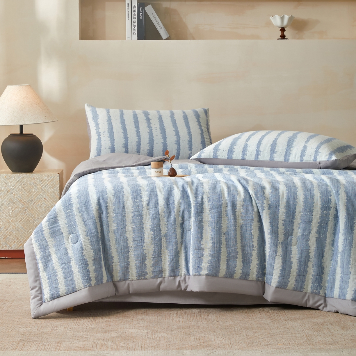 91家纺网 家纺一手货源 找家纺 （总）绒城 2026新款全棉纯棉大提花新疆棉花夏被夏凉被空调被四件套-律动