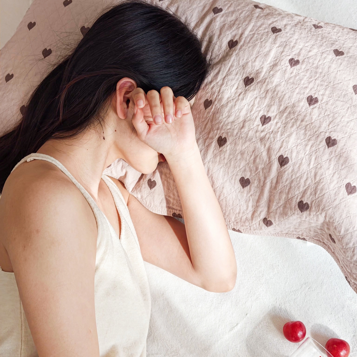 91家纺网 家纺一手货源 找家纺 沐瑟家纺 2026新款卡通小清新枕巾 心情 粉色