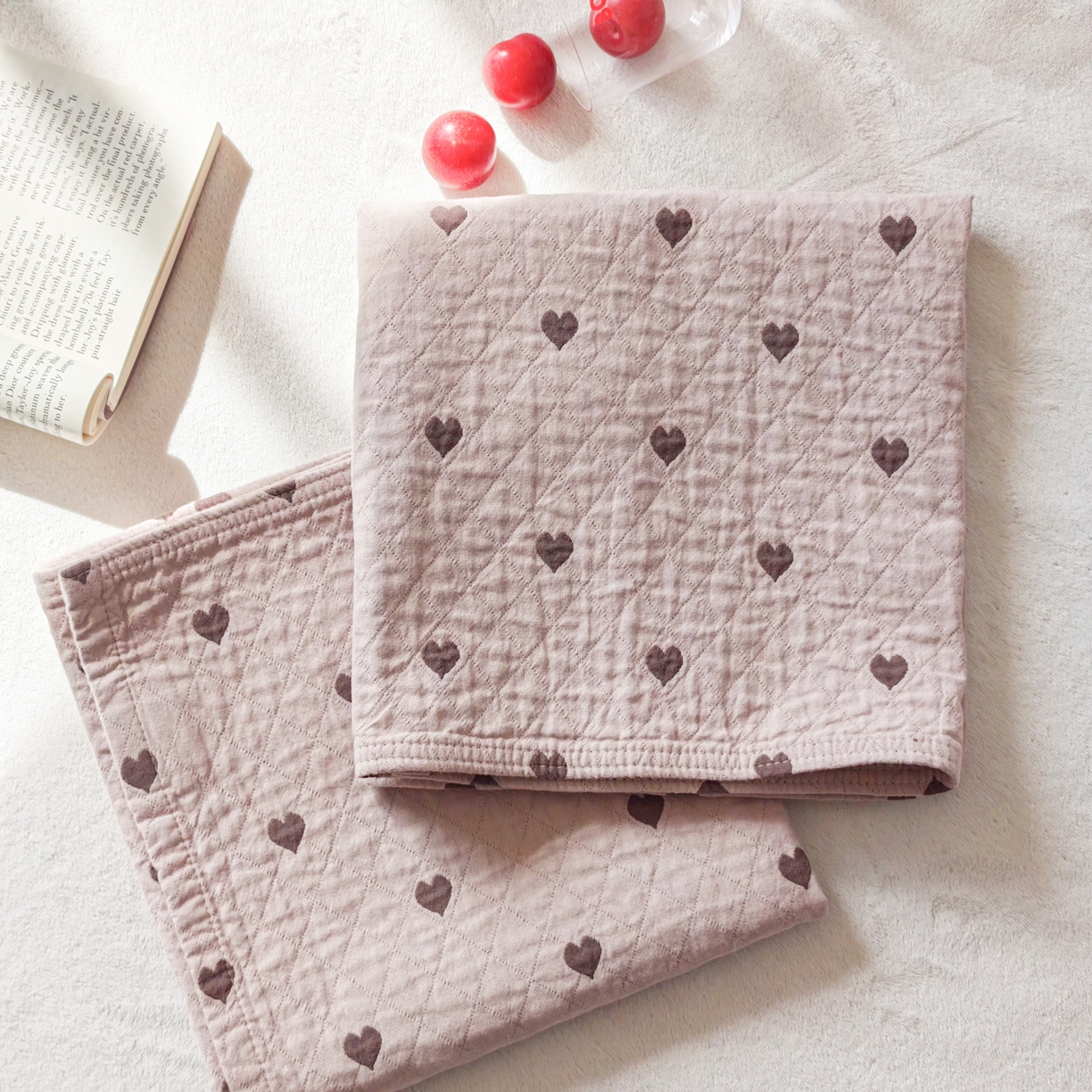 91家纺网 家纺一手货源 找家纺 沐瑟家纺 2026新款卡通小清新枕巾 心情 粉色