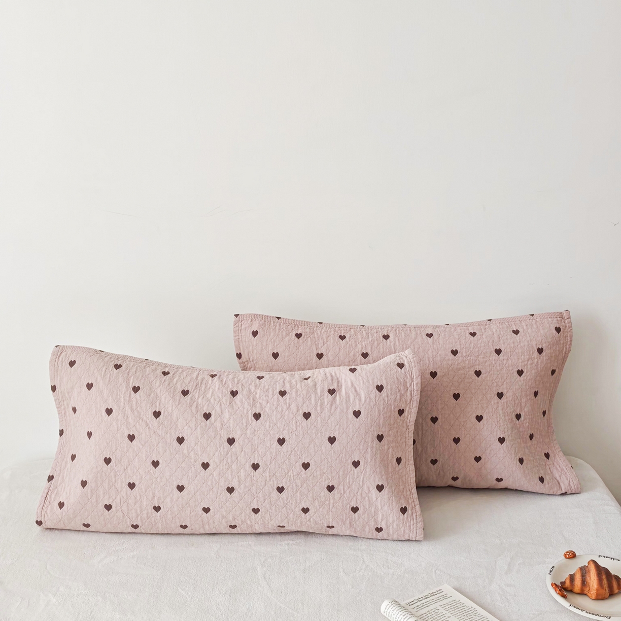 91家纺网 家纺一手货源 找家纺 沐瑟家纺 2026新款卡通小清新枕巾 心情 粉色