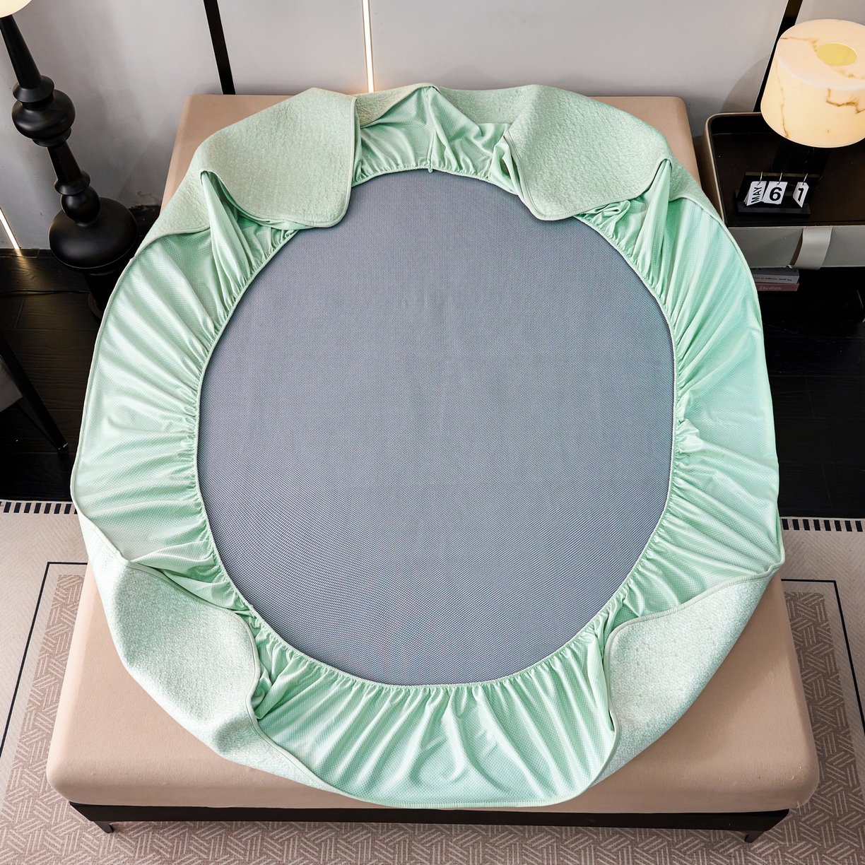 91家纺网 家纺一手货源 找家纺 （总）宜派家纺 2026新款提花PE凉感冰丝席凉席席子三件套