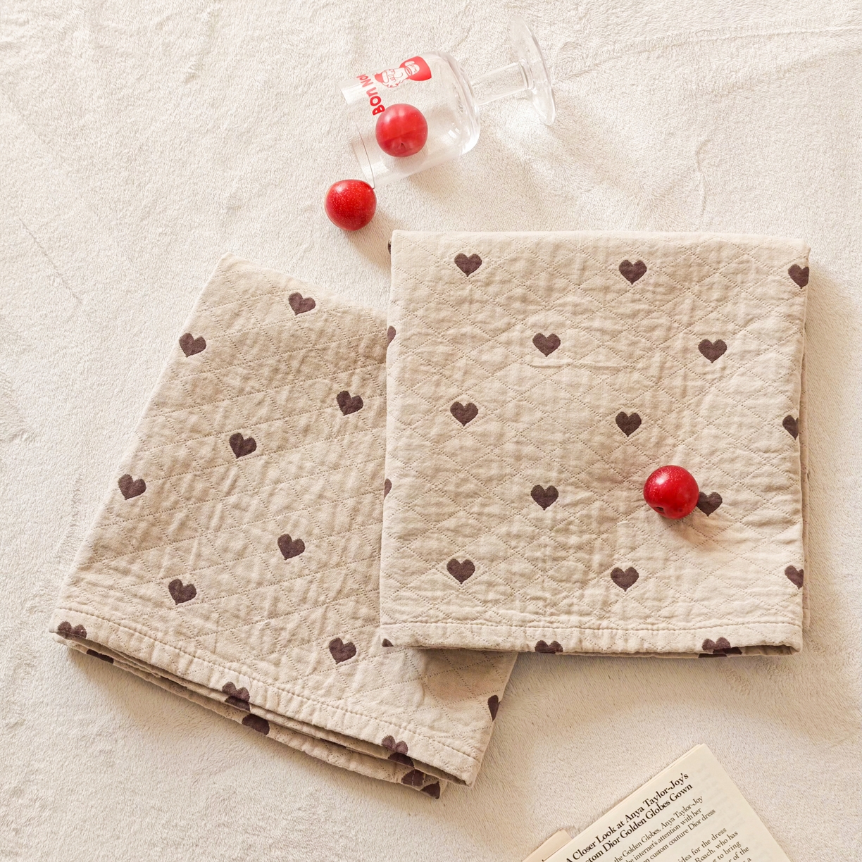 91家纺网 家纺一手货源 找家纺 沐瑟家纺 2026新款卡通小清新枕巾 心情 卡其