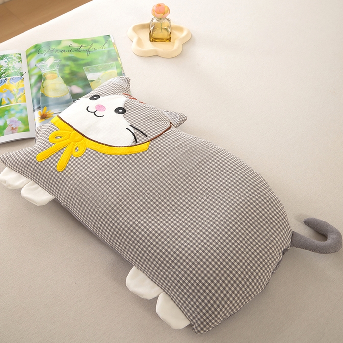 91家纺网 家纺一手货源 找家纺 枕之坊 2026新款全棉卡通猫咪荞麦枕 卡通猫咪-黄色