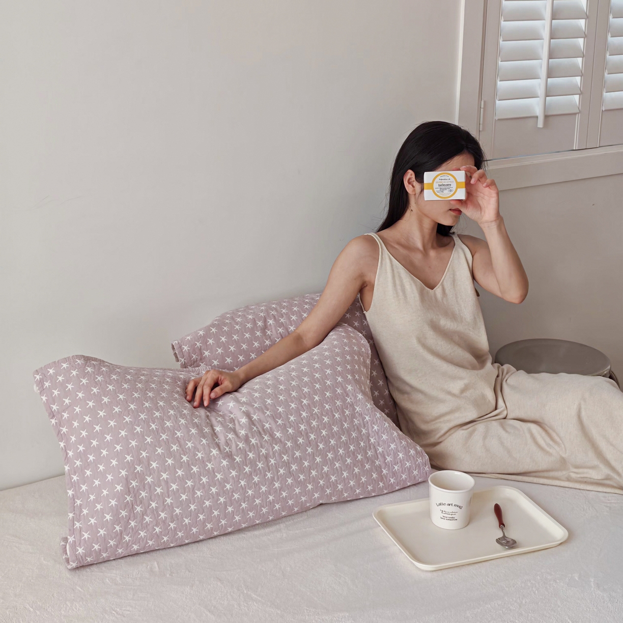 91家纺网 家纺一手货源 找家纺 沐瑟家纺 2026新款卡通小清新枕巾 星星 紫色