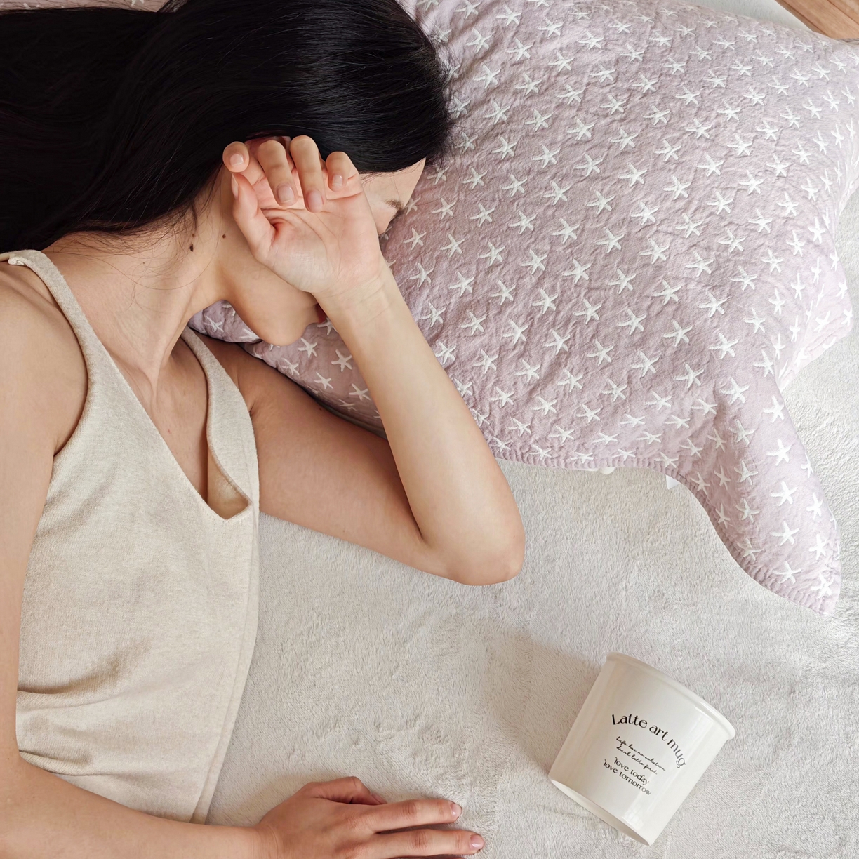 91家纺网 家纺一手货源 找家纺 沐瑟家纺 2026新款卡通小清新枕巾 星星 紫色