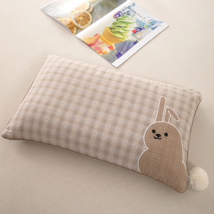 91家纺网 家纺一手货源 找家纺 （总）枕之坊 2026新款全棉毛球兔子荞麦枕