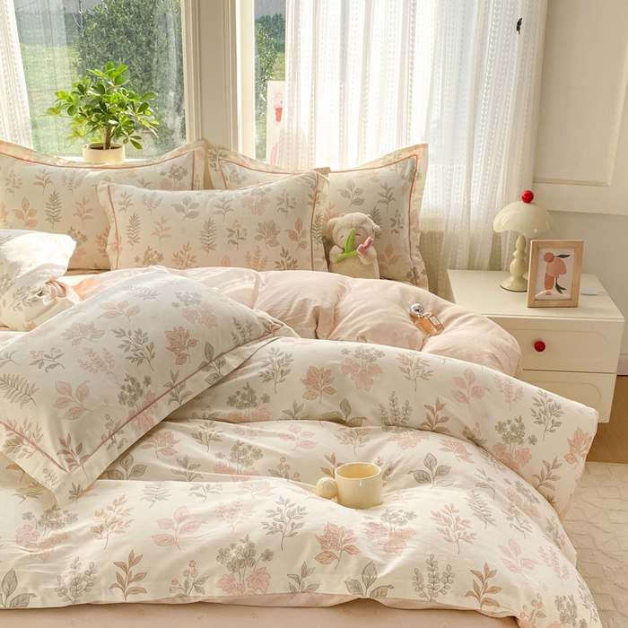 91家纺网 家纺一手货源 找家纺 凌鼎 2026新款多规格掉边全棉印花四件套 恒久花叶