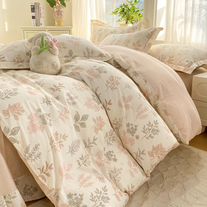 91家纺网 家纺一手货源 找家纺 凌鼎 2026新款多规格掉边全棉印花四件套 恒久花叶