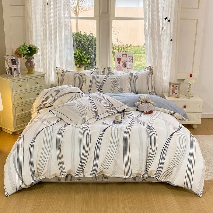 91家纺网 家纺一手货源 找家纺 凌鼎 2026新款多规格掉边全棉印花四件套 莱茵河