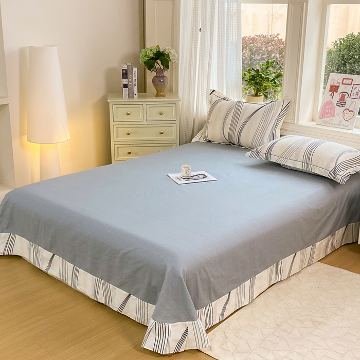 91家纺网 家纺一手货源 找家纺 凌鼎 2026新款多规格掉边全棉印花四件套 莱茵河