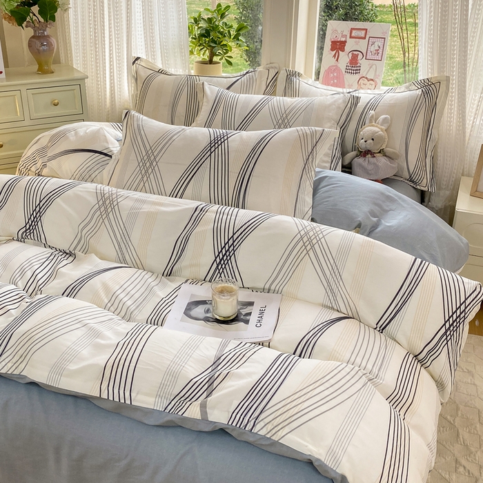 91家纺网 家纺一手货源 找家纺 凌鼎 2026新款多规格掉边全棉印花四件套 莱茵河