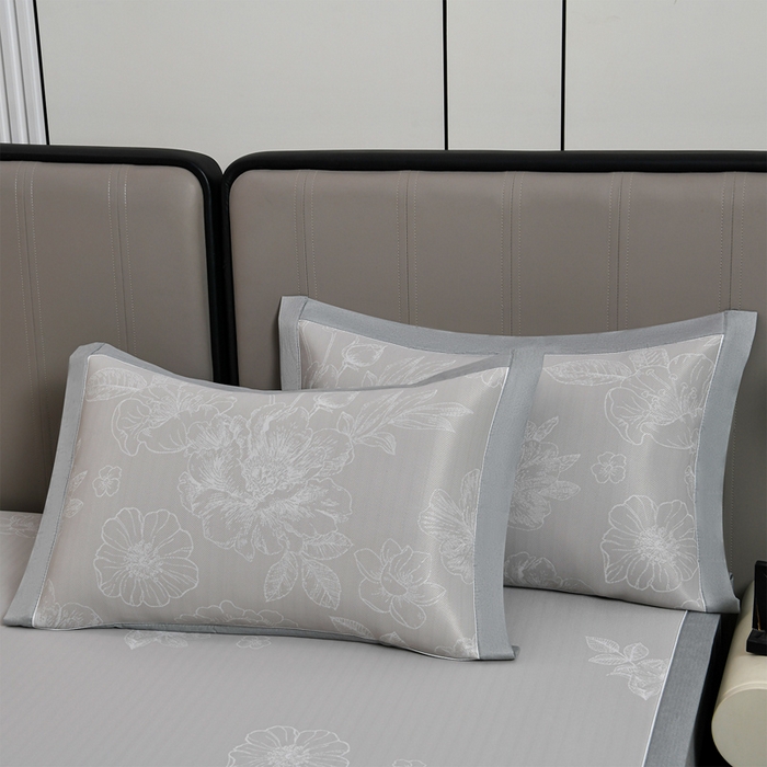 91家纺网 家纺一手货源 找家纺 小牛席业 2026新款【实拍风格】PE凉感-轻奢赫本提花冰丝席系列凉席藤席冰藤席冰丝席竹席 香槟