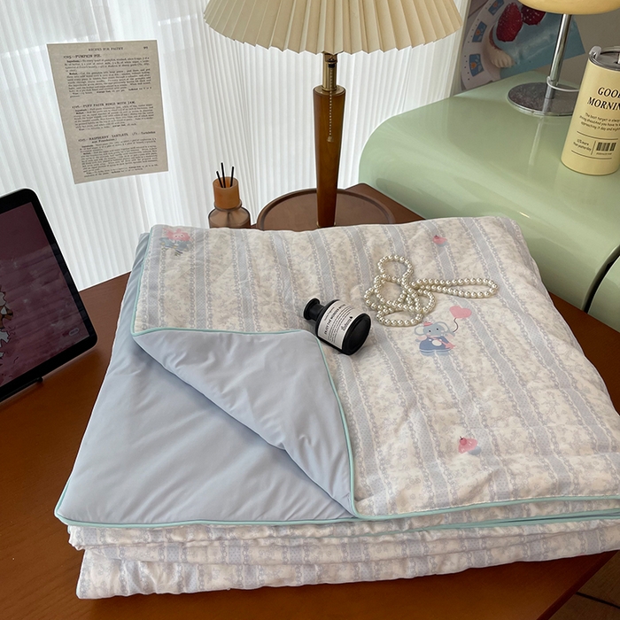 91家纺网 家纺一手货源 找家纺 （总）HL原创 2026新款全棉双层纱小冰皮冰纱双感夏被夏凉被空调被