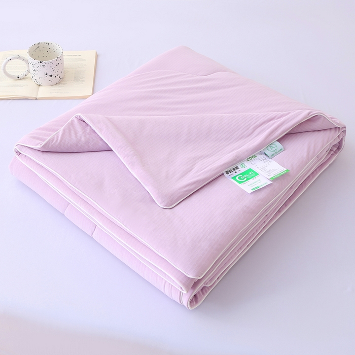 91家纺网 家纺一手货源 找家纺 天之悦家纺 2026热款针织提花夏被夏凉被空调被 粉色