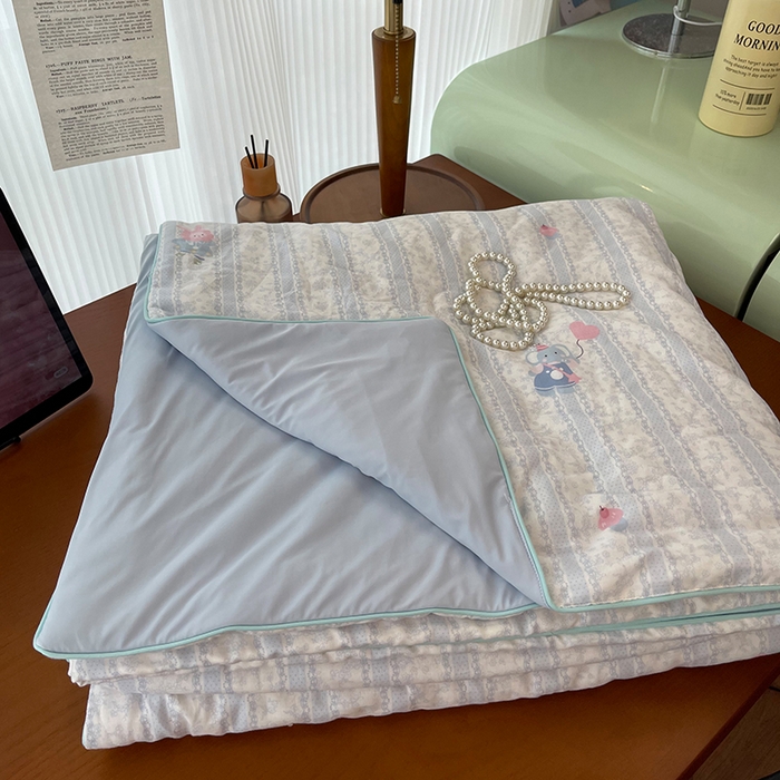 91家纺网 家纺一手货源 找家纺 （总）HL原创 2026新款全棉双层纱小冰皮冰纱双感夏被夏凉被空调被