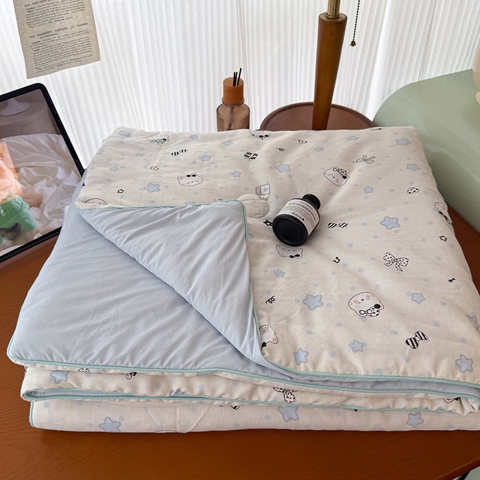 91家纺网 家纺一手货源 找家纺 （总）HL原创 2026新款全棉双层纱小冰皮冰纱双感夏被夏凉被空调被