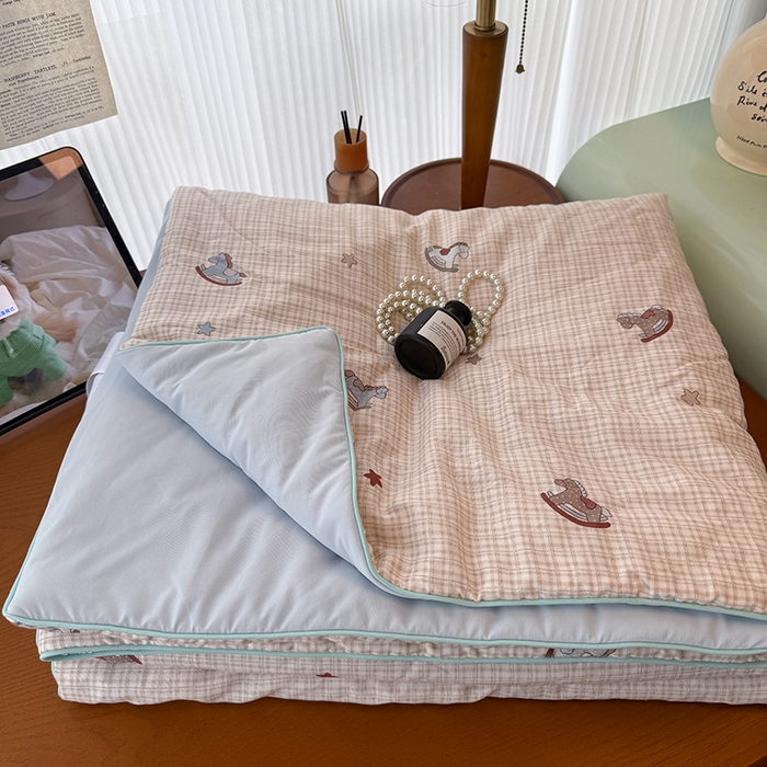 91家纺网 家纺一手货源 找家纺 （总）HL原创 2026新款全棉双层纱小冰皮冰纱双感夏被夏凉被空调被