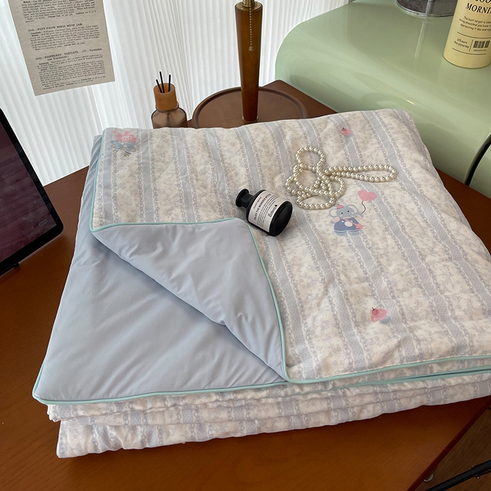 91家纺网 家纺一手货源 找家纺 （总）HL原创 2026新款全棉双层纱小冰皮冰纱双感夏被夏凉被空调被