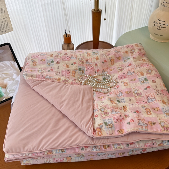 91家纺网 家纺一手货源 找家纺 （总）HL原创 2026新款全棉双层纱小冰皮冰纱双感夏被夏凉被空调被