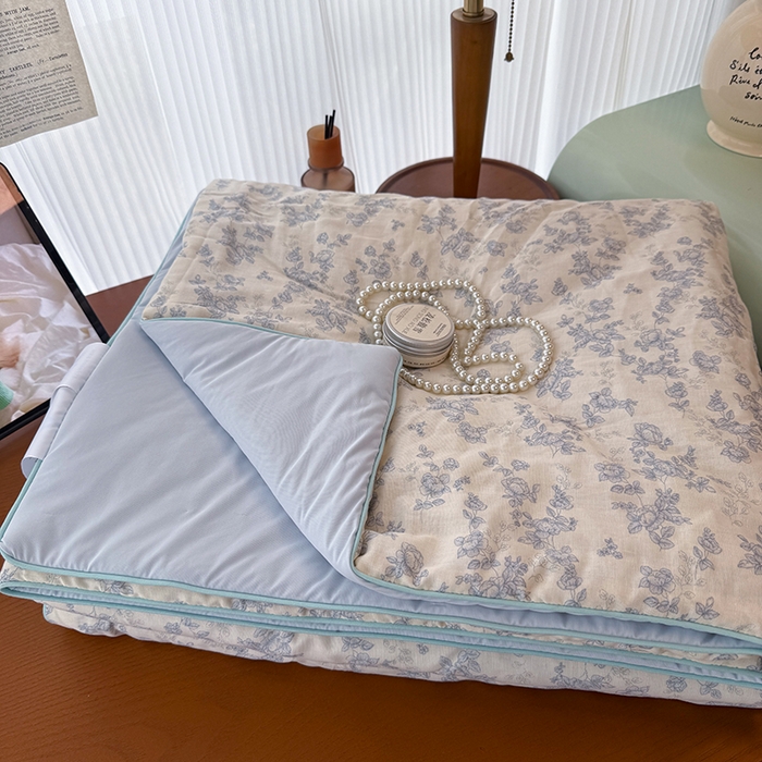 91家纺网 家纺一手货源 找家纺 （总）HL原创 2026新款全棉双层纱小冰皮冰纱双感夏被夏凉被空调被