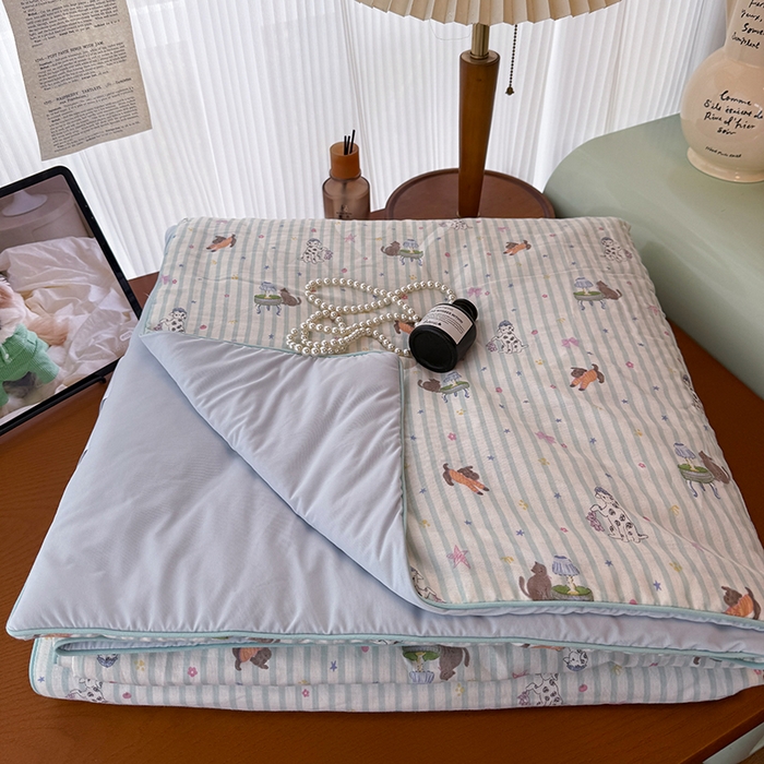 91家纺网 家纺一手货源 找家纺 （总）HL原创 2026新款全棉双层纱小冰皮冰纱双感夏被夏凉被空调被