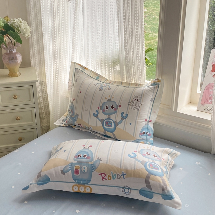 91家纺网 家纺一手货源 找家纺 凌鼎 2026新款多规格掉边全棉印花四件套 萌趣机甲