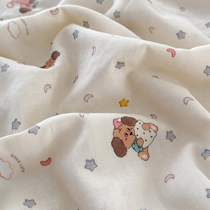 91家纺网 家纺一手货源 找家纺 HL原创 2026新款全棉双层纱小冰皮冰纱双感夏被夏凉被空调被 星星狗