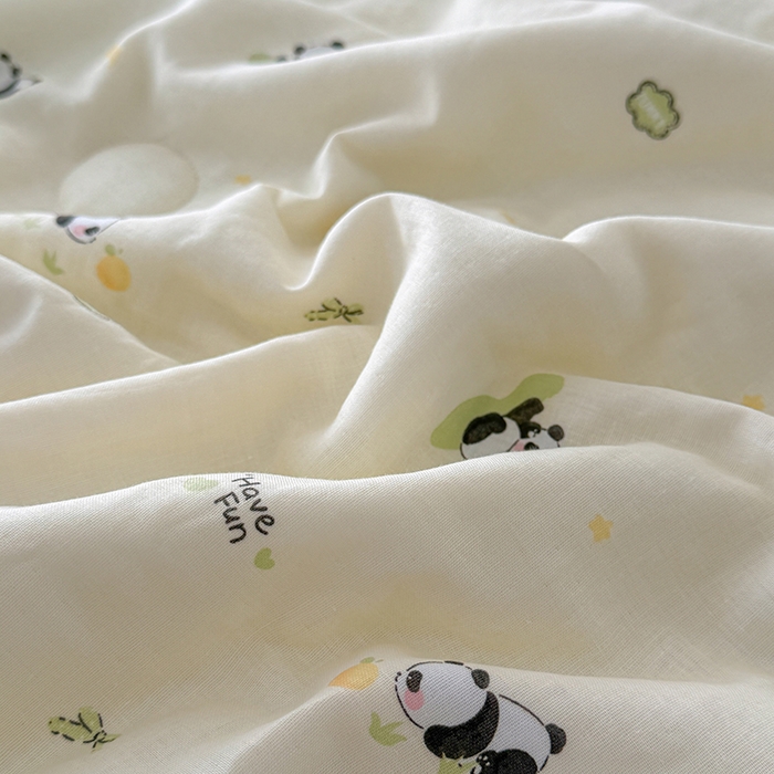 91家纺网 家纺一手货源 找家纺 HL原创 2026新款全棉双层纱小冰皮冰纱双感夏被夏凉被空调被 小熊猫