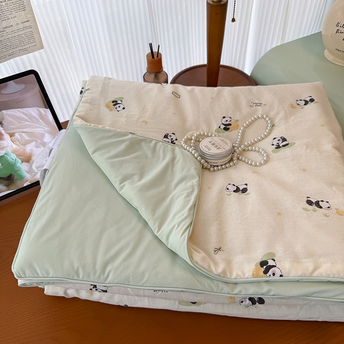 HL原创 2026新款全棉双层纱小冰皮冰纱双感夏被夏凉被空调被 小熊猫