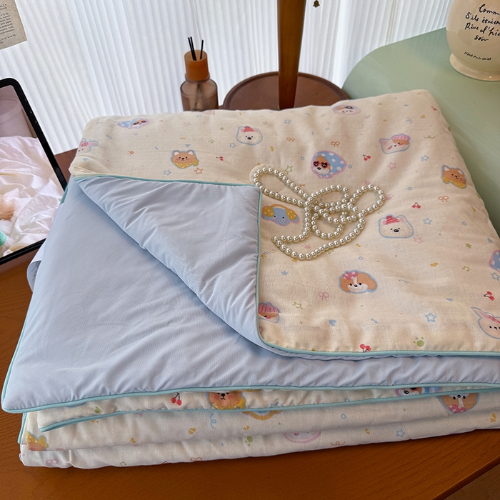 HL原创 2026新款全棉双层纱小冰皮冰纱双感夏被夏凉被空调被 童话镇