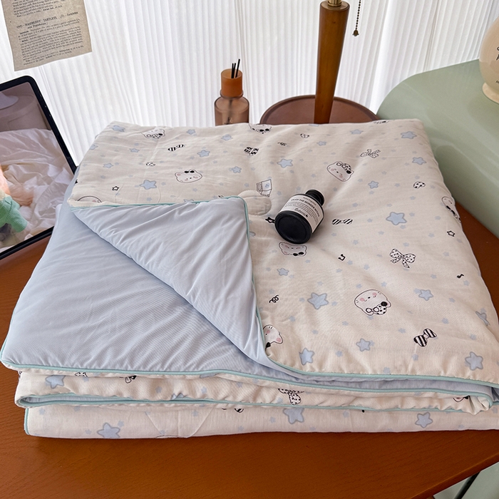 91家纺网 家纺一手货源 找家纺 HL原创 2026新款全棉双层纱小冰皮冰纱双感夏被夏凉被空调被 星空