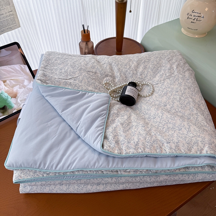 91家纺网 家纺一手货源 找家纺 HL原创 2026新款全棉双层纱小冰皮冰纱双感夏被夏凉被空调被 枝蔓