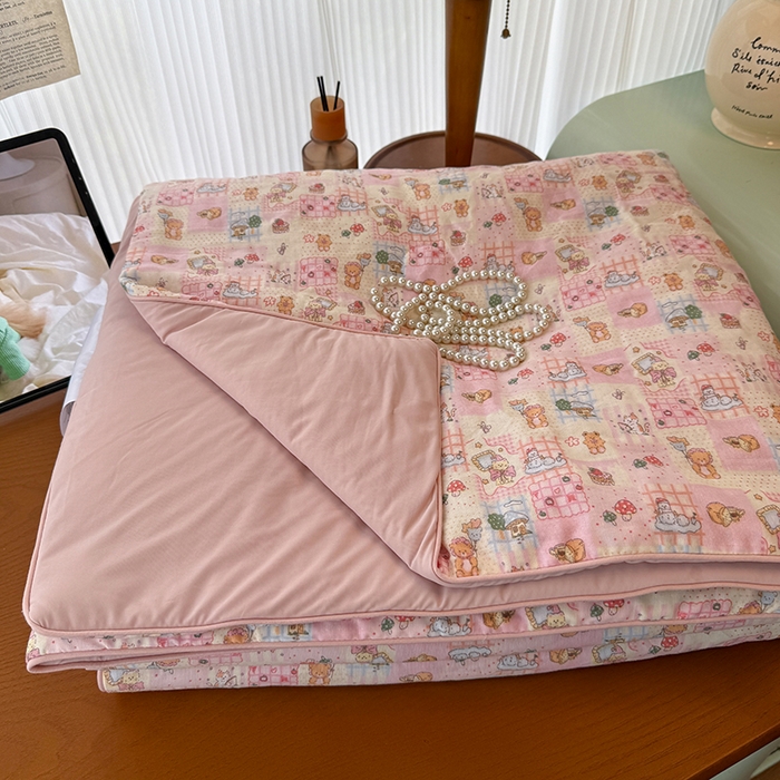 91家纺网 家纺一手货源 找家纺 HL原创 2026新款全棉双层纱小冰皮冰纱双感夏被夏凉被空调被 萌宠王国