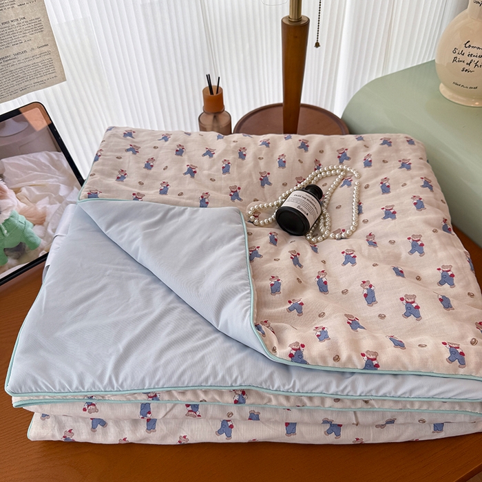 HL原创 2026新款全棉双层纱小冰皮冰纱双感夏被夏凉被空调被 仔仔