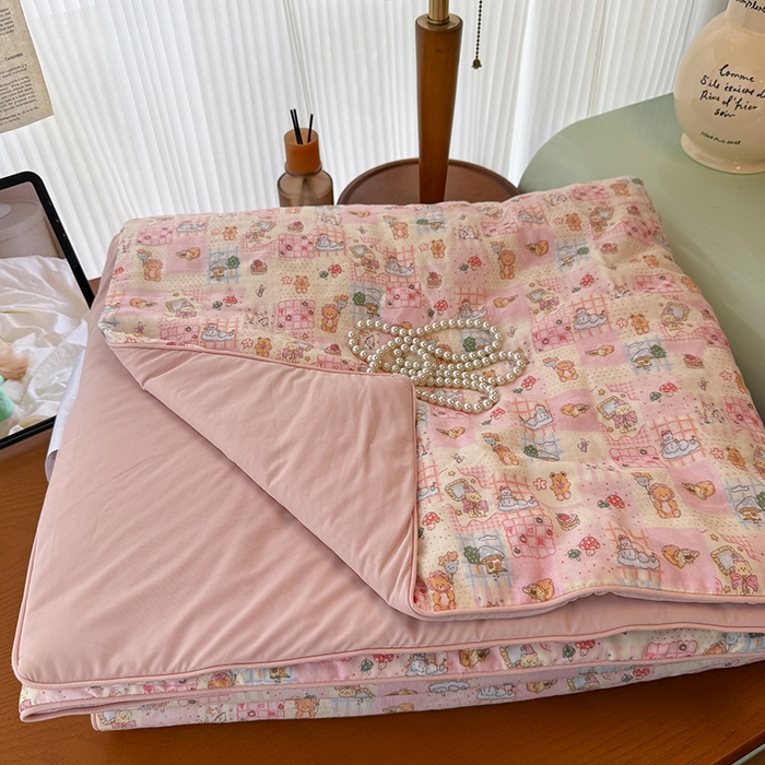 91家纺网 家纺一手货源 找家纺 HL原创 2026新款全棉双层纱小冰皮冰纱双感夏被夏凉被空调被 萌宠王国