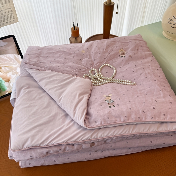 HL原创 2026新款全棉双层纱小冰皮冰纱双感夏被夏凉被空调被 艾莎