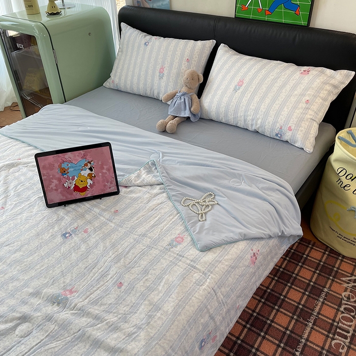 91家纺网 家纺一手货源 找家纺 HL原创 2026新款全棉双层纱小冰皮冰纱双感夏被夏凉被空调被 小象