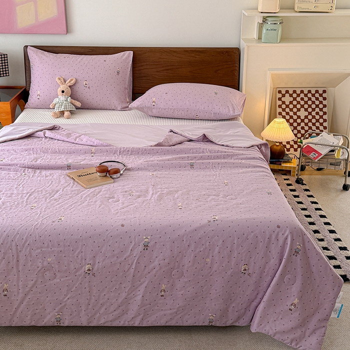 91家纺网 家纺一手货源 找家纺 HL原创 2026新款全棉双层纱小冰皮冰纱双感夏被夏凉被空调被 艾莎