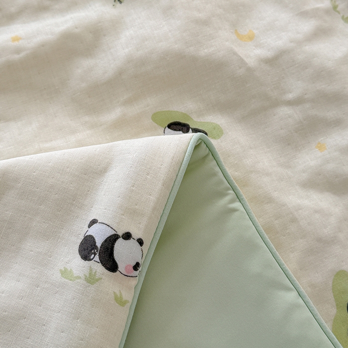 91家纺网 家纺一手货源 找家纺 HL原创 2026新款全棉双层纱小冰皮冰纱双感夏被夏凉被空调被 小熊猫