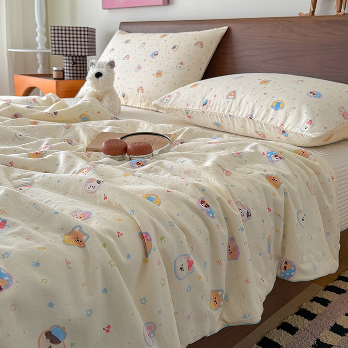 91家纺网 家纺一手货源 找家纺 HL原创 2026新款全棉双层纱小冰皮冰纱双感夏被夏凉被空调被 童话镇