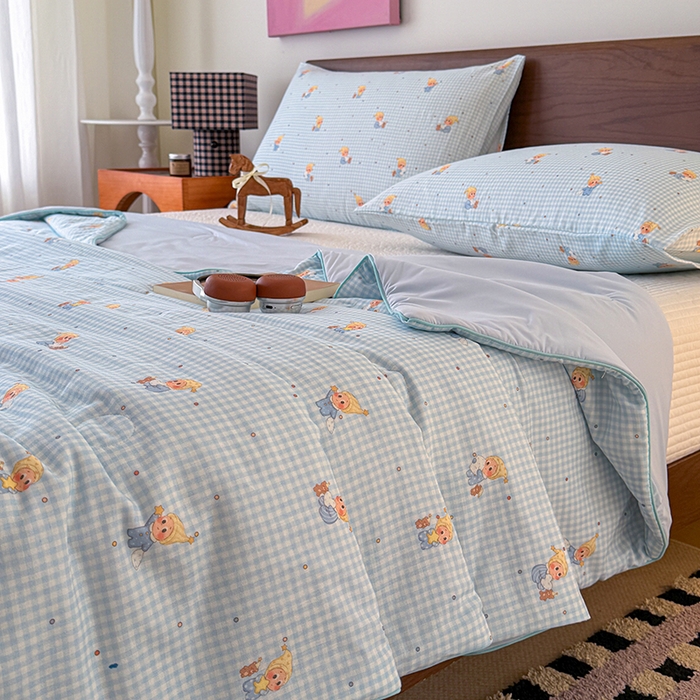 91家纺网 家纺一手货源 找家纺 HL原创 2026新款全棉双层纱小冰皮冰纱双感夏被夏凉被空调被 童话故事