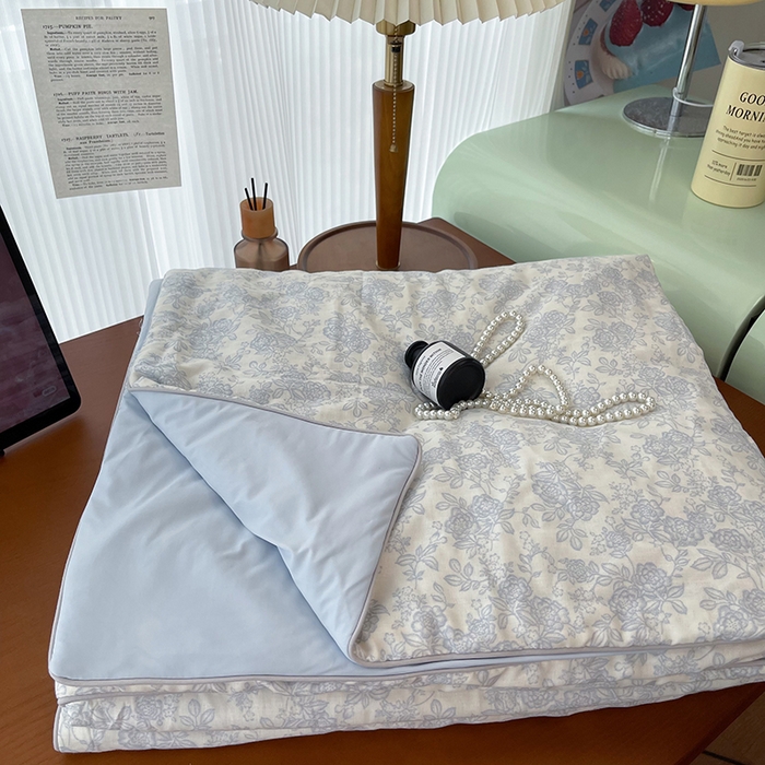 91家纺网 家纺一手货源 找家纺 HL原创 2026新款全棉双层纱小冰皮冰纱双感夏被夏凉被空调被 梨禾小姐