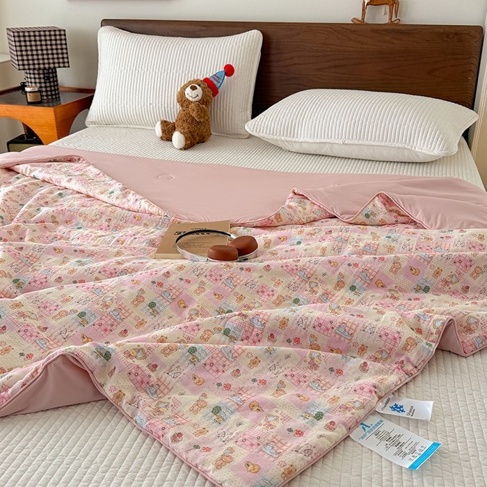 91家纺网 家纺一手货源 找家纺 HL原创 2026新款全棉双层纱小冰皮冰纱双感夏被夏凉被空调被 萌宠王国