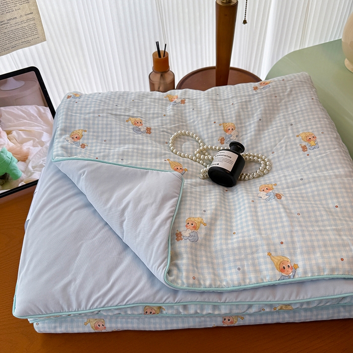 91家纺网 家纺一手货源 找家纺 HL原创 2026新款全棉双层纱小冰皮冰纱双感夏被夏凉被空调被 童话故事