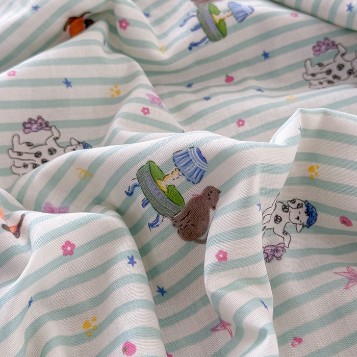 91家纺网 家纺一手货源 找家纺 HL原创 2026新款全棉双层纱小冰皮冰纱双感夏被夏凉被空调被 星芒小狗